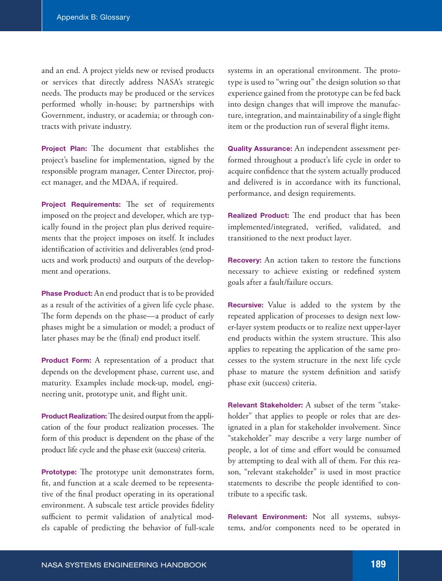 Handbook page 189, glossary