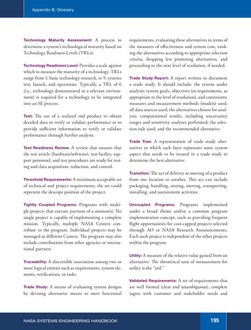 Handbook page 195, glossary